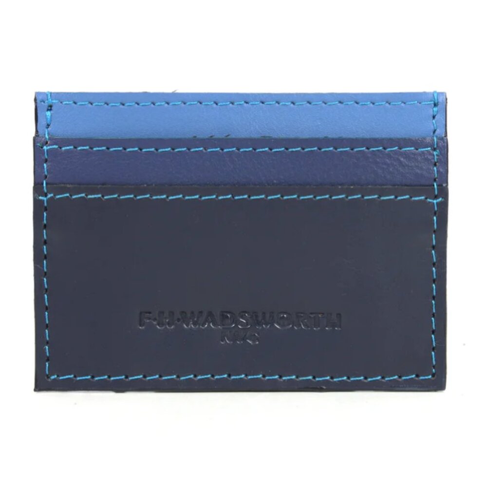 Like New- FH Wadsworth Multi-Blue Leather Card Case